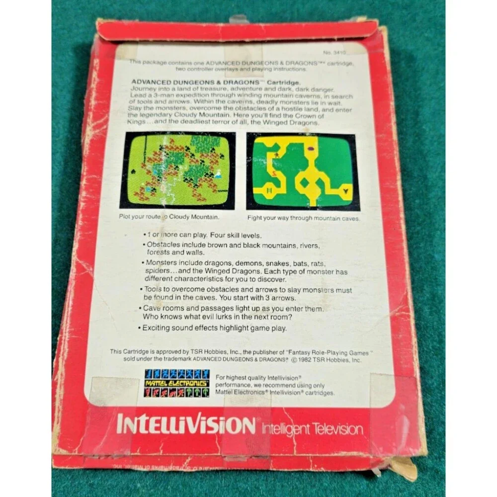VTG Mattel Intellivision Advanced Dungeons Dragons 1982 TSR game cartridge